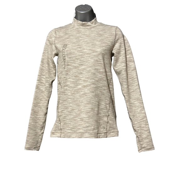 Alpine Design Women's Field Knit Mock Neck Light Khaki Space Dye Shirt Sz-XSmall - Picture 3 of 11